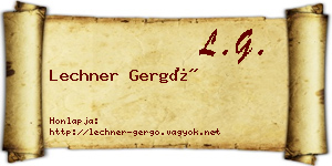 Lechner Gergő névjegykártya